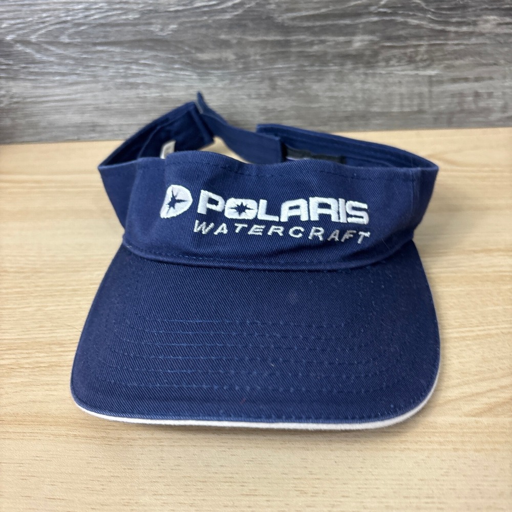 Polaris Hat Cap Strap Back Blue Visor Watercraft Boat Boating Outdoors